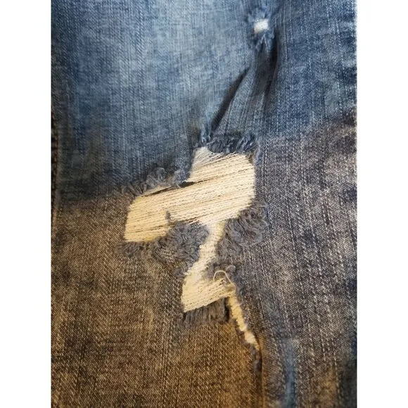 🤩 Women's Ankle Skinny Jeans Size 7/28 High Rise Acid Wash Blue Distressed New