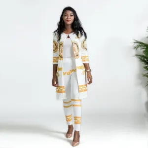 2019 New African Print Elastic Bazin Baggy Pants Rock Style Dashiki SLeeve Famous Suit For Lady/women coat and leggings 2pcs/se
