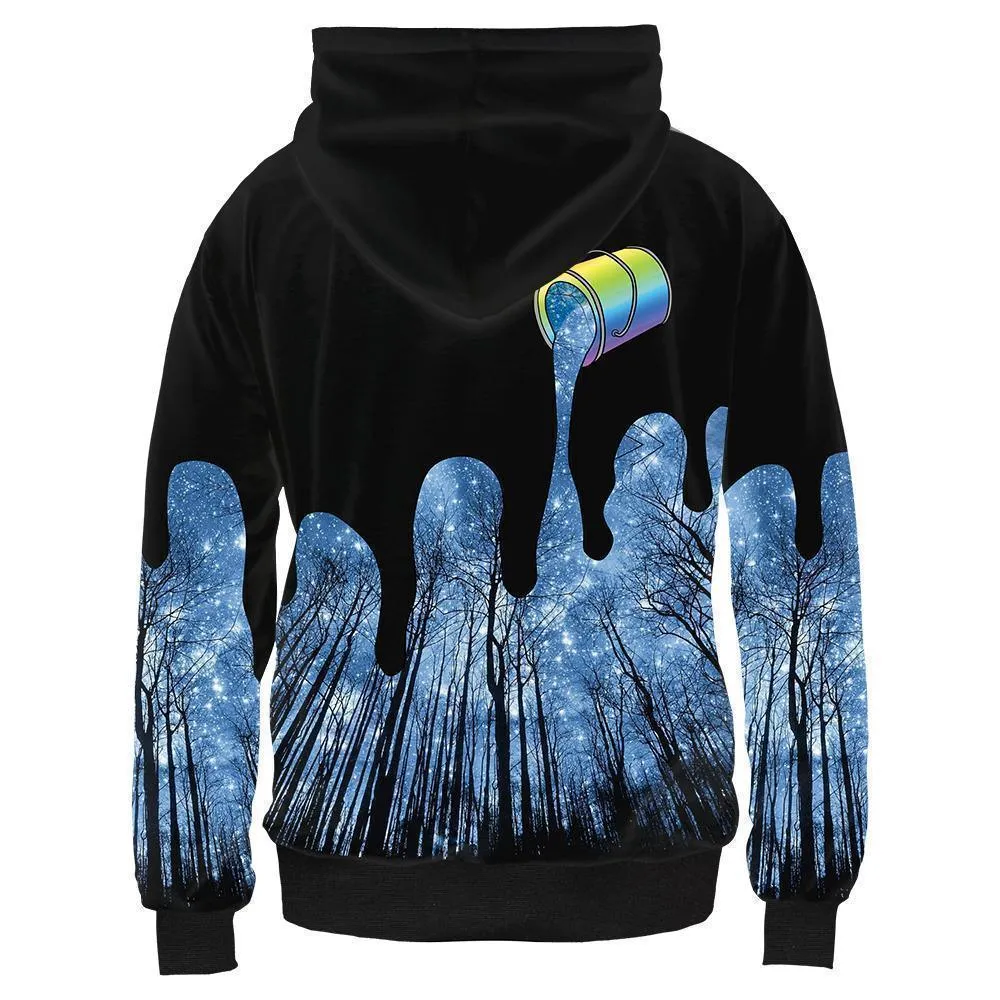 3D Hoodie Harajuku Hoodie UNISEX Black
