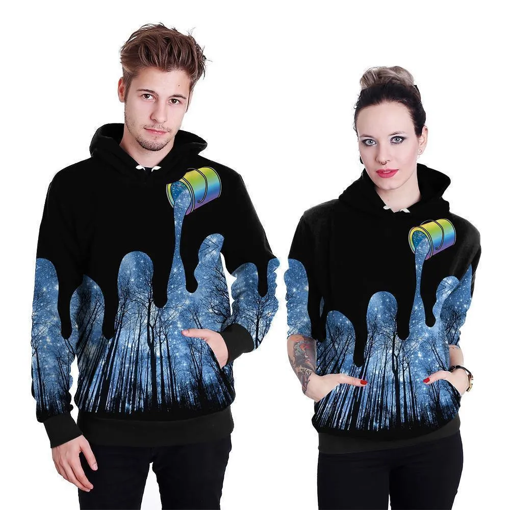 3D Hoodie Harajuku Hoodie UNISEX Black