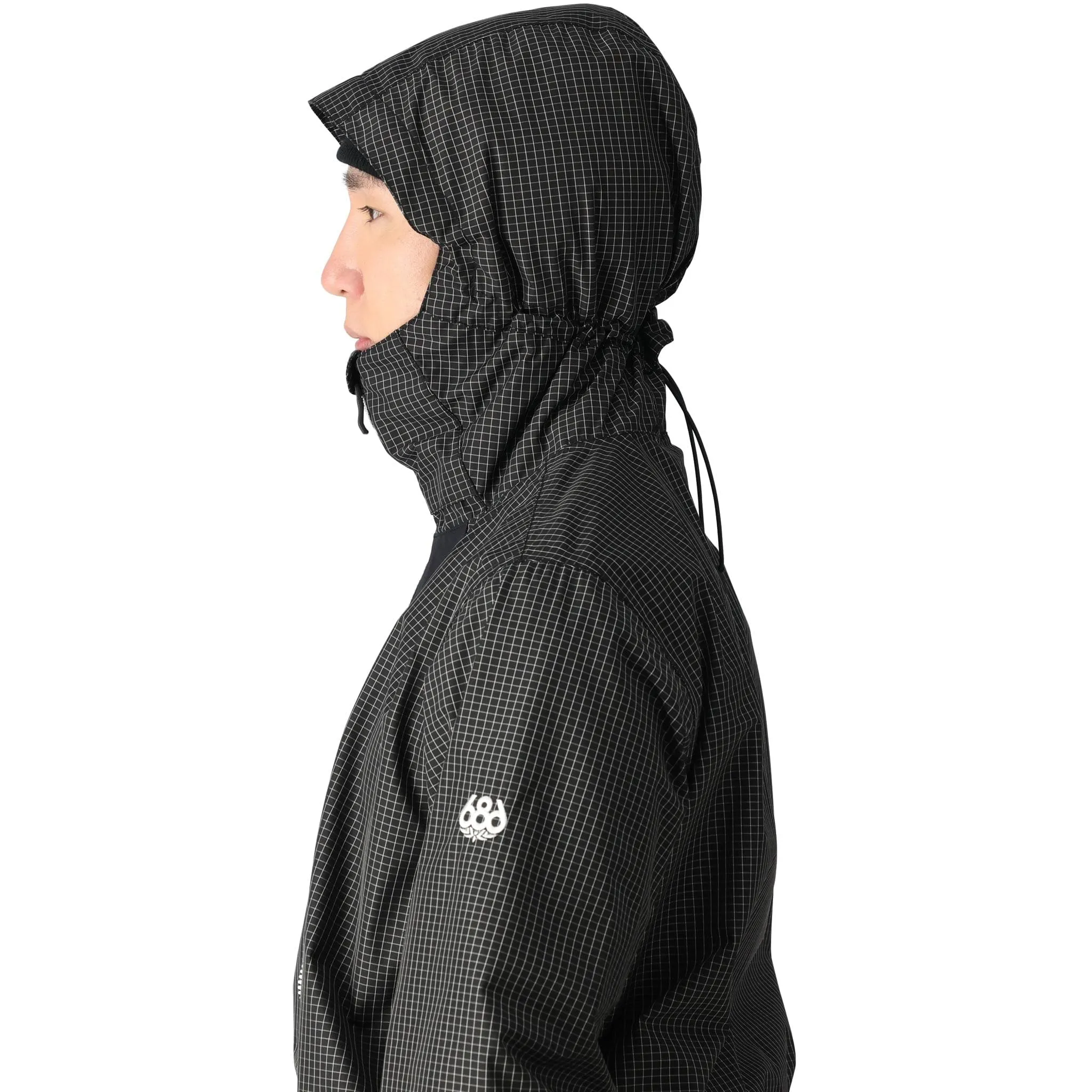686 Ghost 2.5L Anorak Black Grid Colorblock 2025