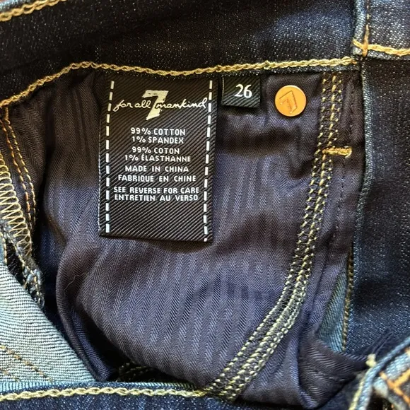 7 For All Mankind Jeans 26 Aubrey Super High Rise Skinny dark blue