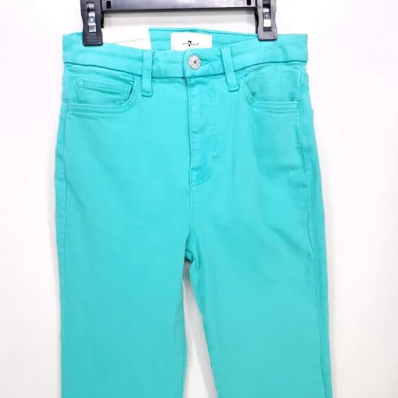 7 For All Mankind Women's Ultra High Rise Skinny Boot Jeans Size 26 Atlantis New