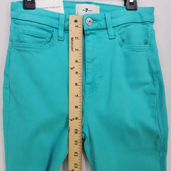 7 For All Mankind Women's Ultra High Rise Skinny Boot Jeans Size 26 Atlantis New