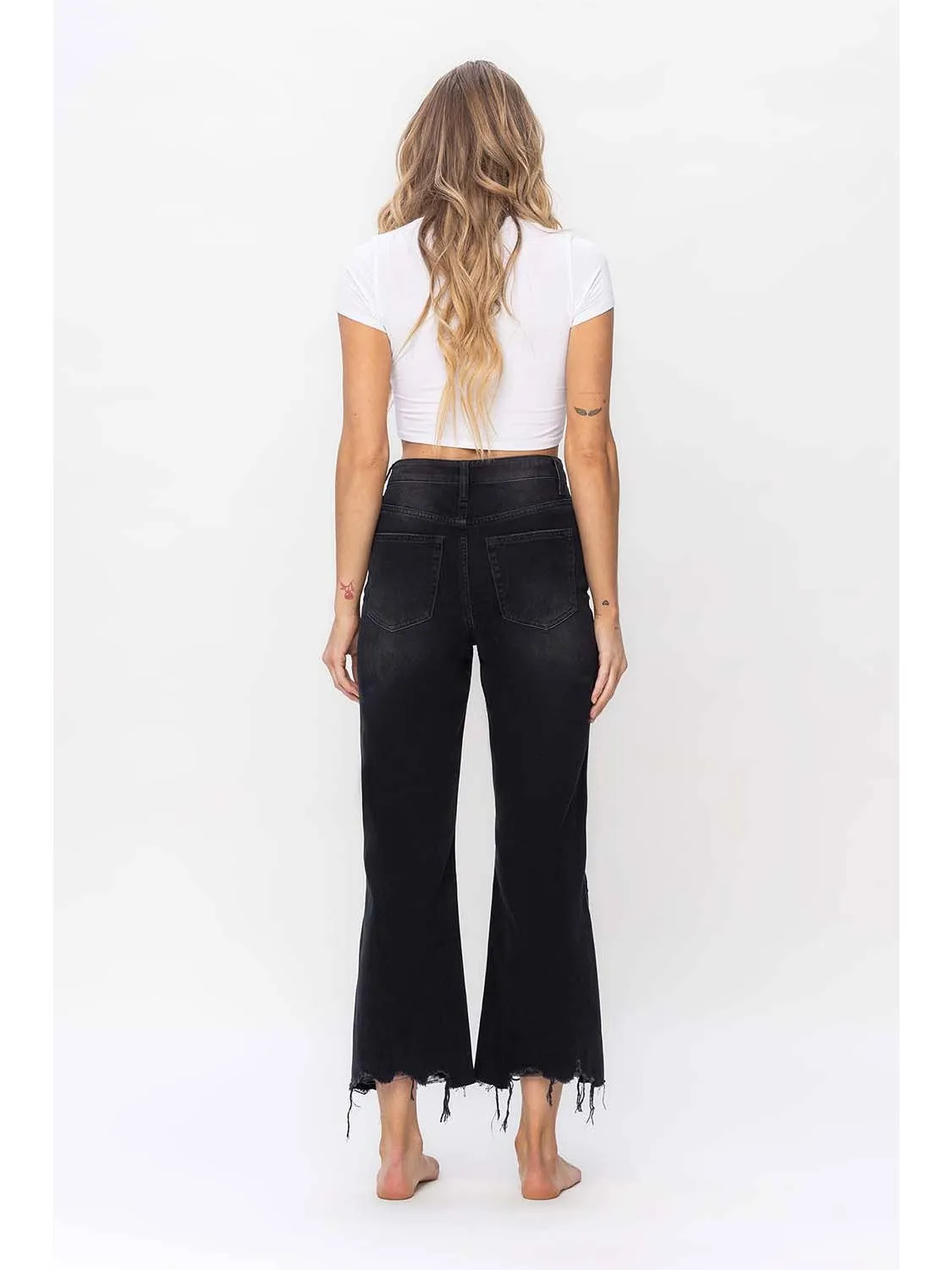 90's Vintage Crop Flare Jeans