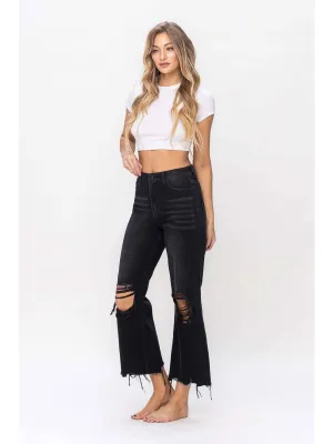 90's Vintage Crop Flare Jeans