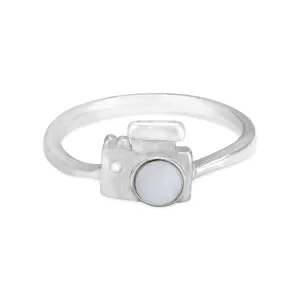 925 Sterling Silver Retro Camera Ring for Women