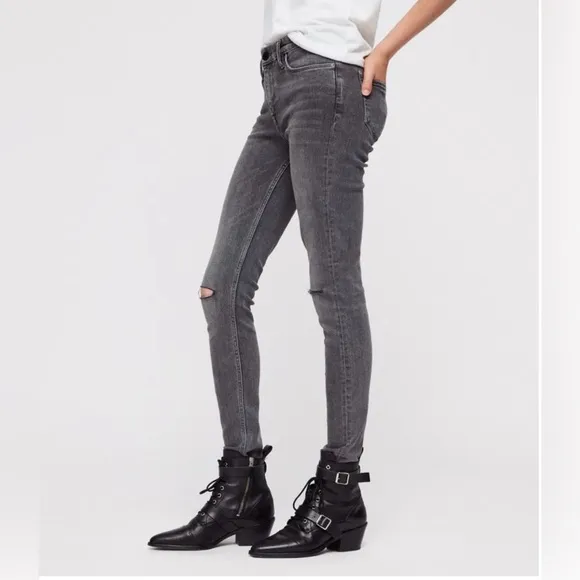 A44. ALL SAINTS Grace Distressed Skinny Jeans