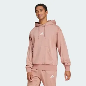 Adidas Mens Essentials Feel Cozy Hoodie Warm Clay/White