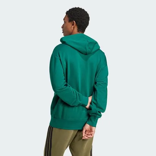 Adidas Mens Feelcozy Fleece Hoodie Collegiate Green/Black