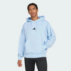 Adidas Mens Feelcozy Fleece Hoodie Glow Blue/Black