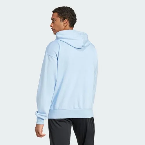 Adidas Mens Feelcozy Fleece Hoodie Glow Blue/Black