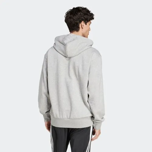 Adidas Mens Feelcozy Fleece Hoodie Medium Grey Heather/Black