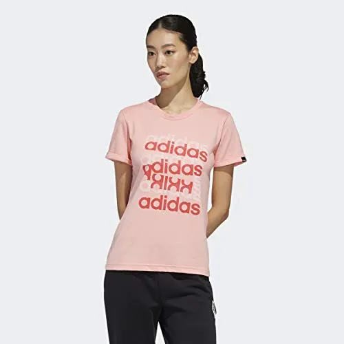 adidas Women's Big Graphic T-Shirt Glory Pink/Core Pink Small