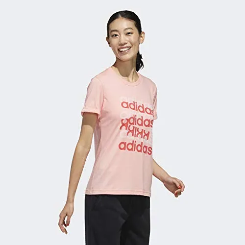 adidas Women's Big Graphic T-Shirt Glory Pink/Core Pink Small