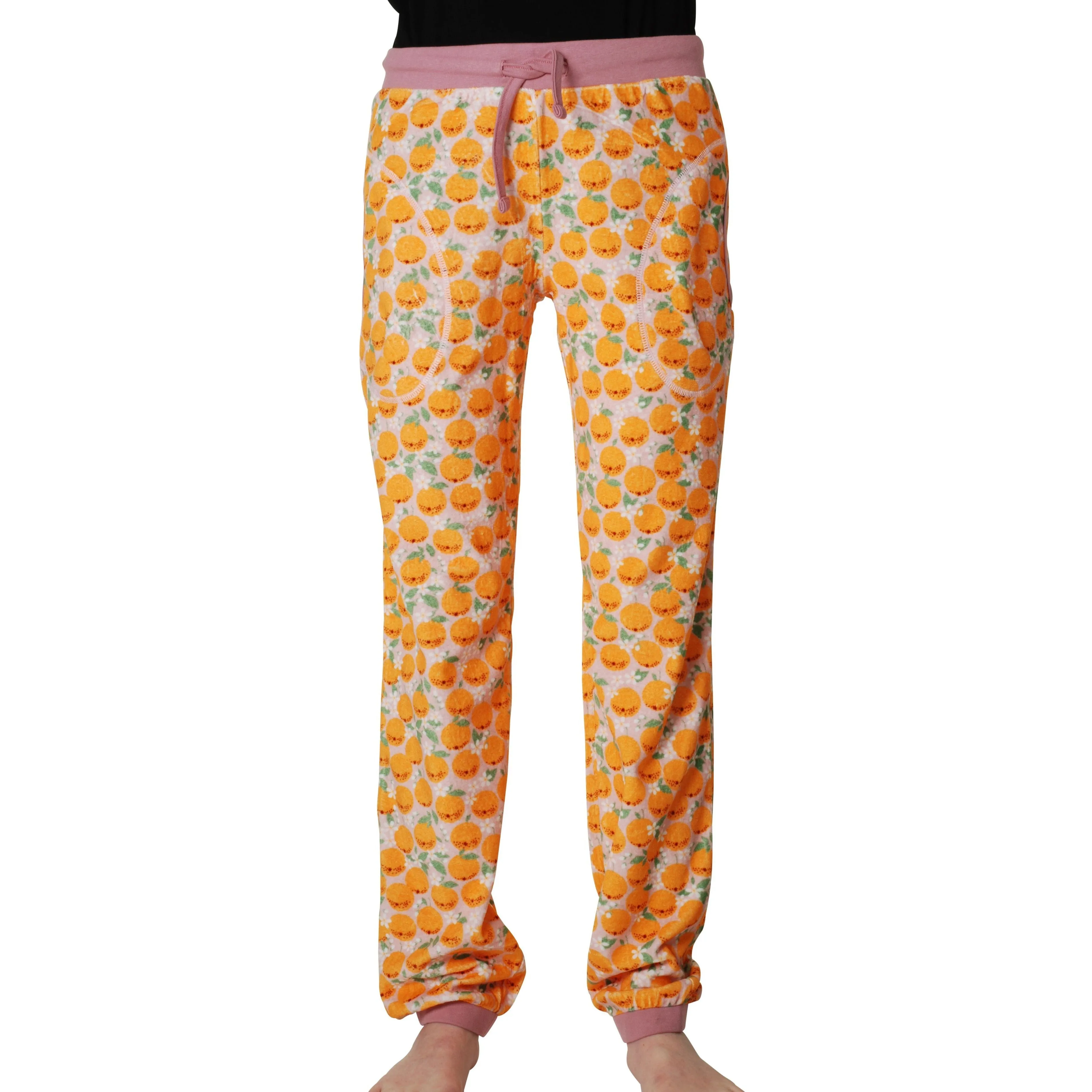 Adult's Oranges Velour Baggy Pants - Pink