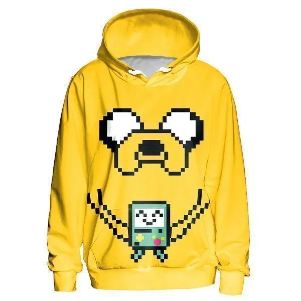 Adventure Time Hoodie 3D Hoodie UNISEX Yellow