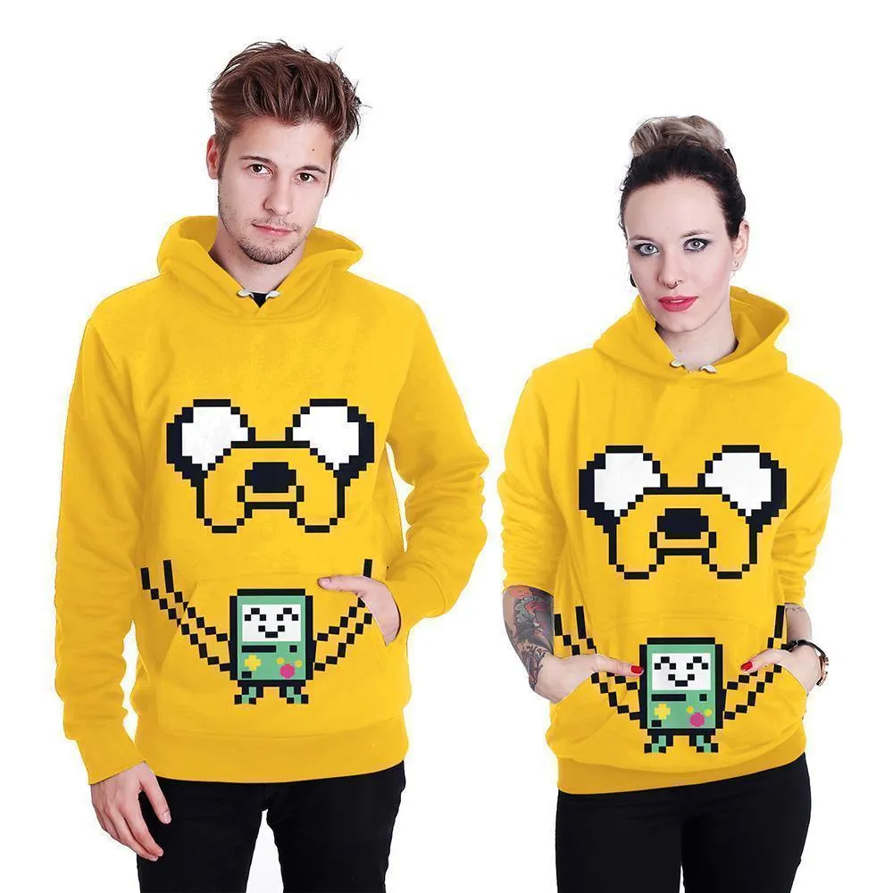 Adventure Time Hoodie 3D Hoodie UNISEX Yellow