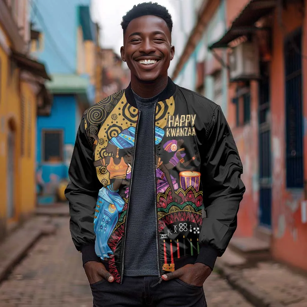 Africa Happy Kwanzaa Bomber Jacket Tribal Dance LT7