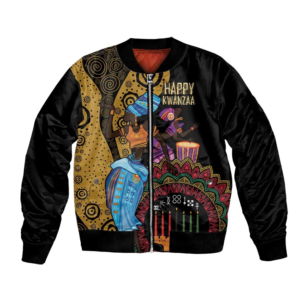 Africa Happy Kwanzaa Bomber Jacket Tribal Dance LT7