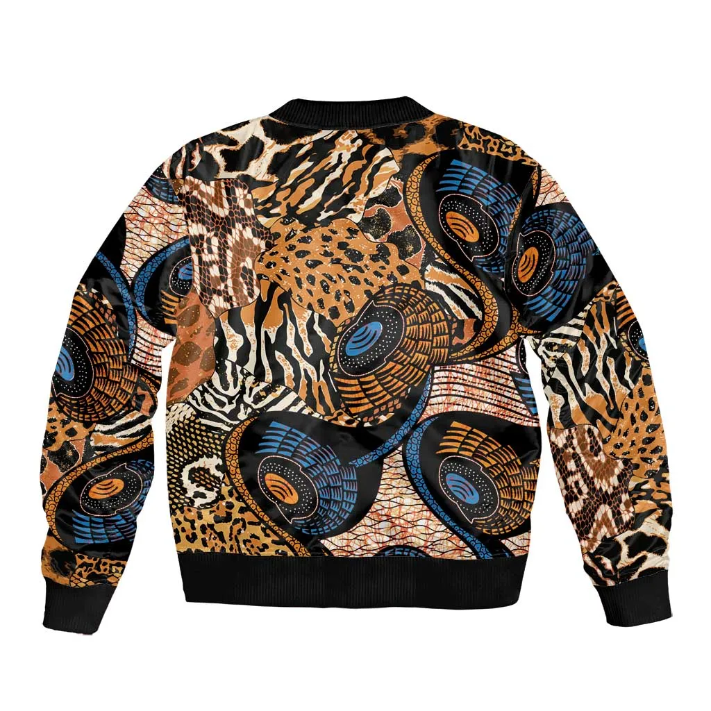 African Ankara Motifs Mixed Animal Skins Bomber Jacket LT9