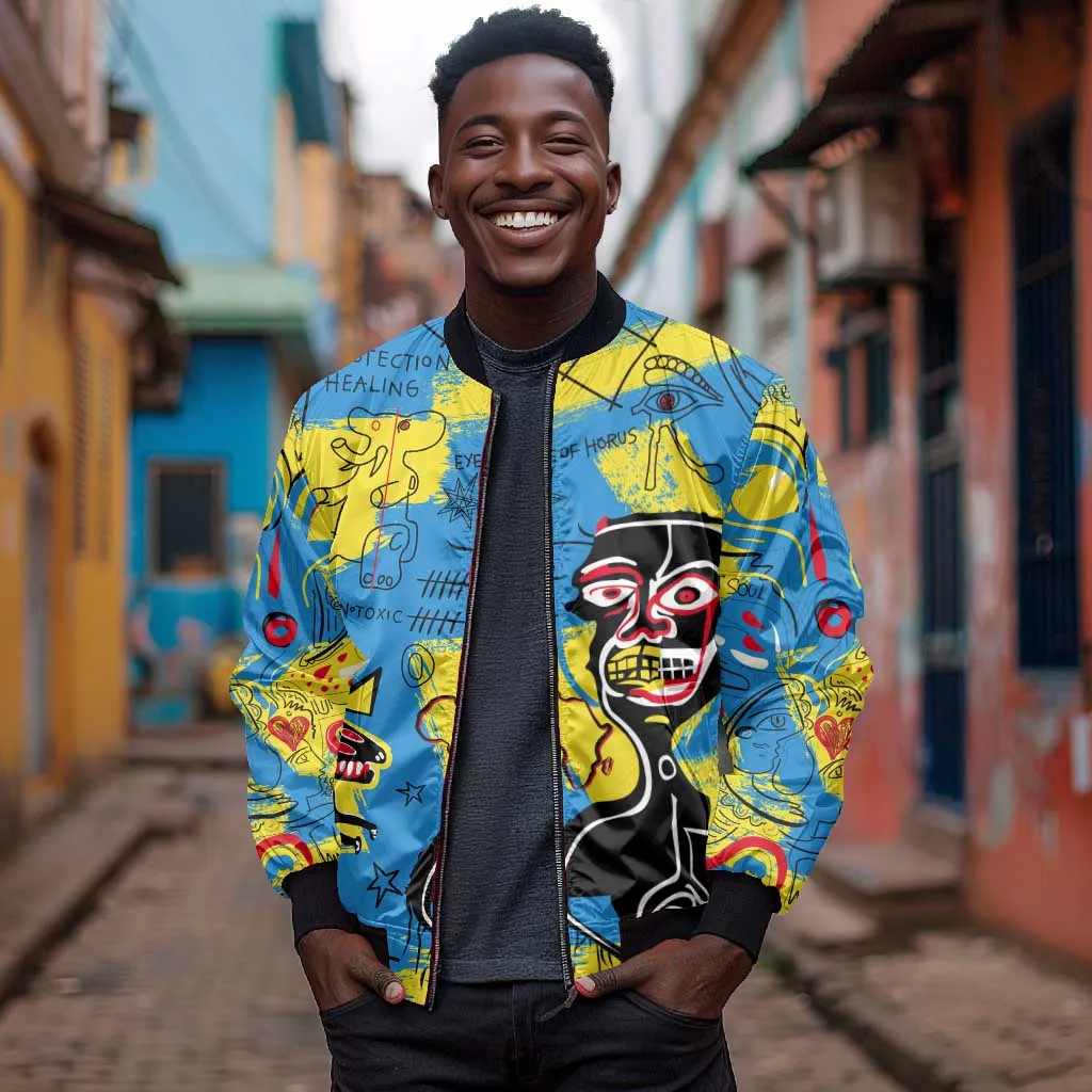 African Art Viva Underground Psychedelic Vintage Style Bomber Jacket DT02