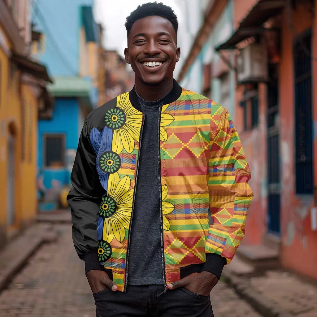 African Ethnic Kitenge Ankara Style Bomber Jacket LT9