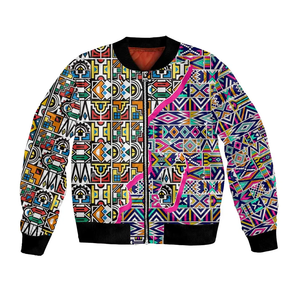 African Ndebele Pattern Bomber Jacket DT02