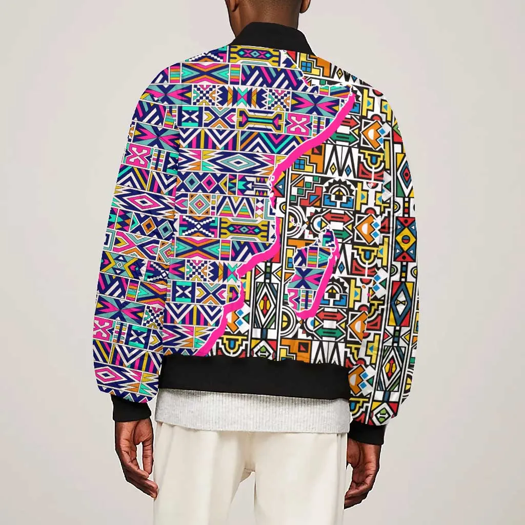 African Ndebele Pattern Bomber Jacket DT02