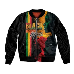 Afro - Black History Month Bomber Jacket Black Soul - I'm Black Every Month LT03