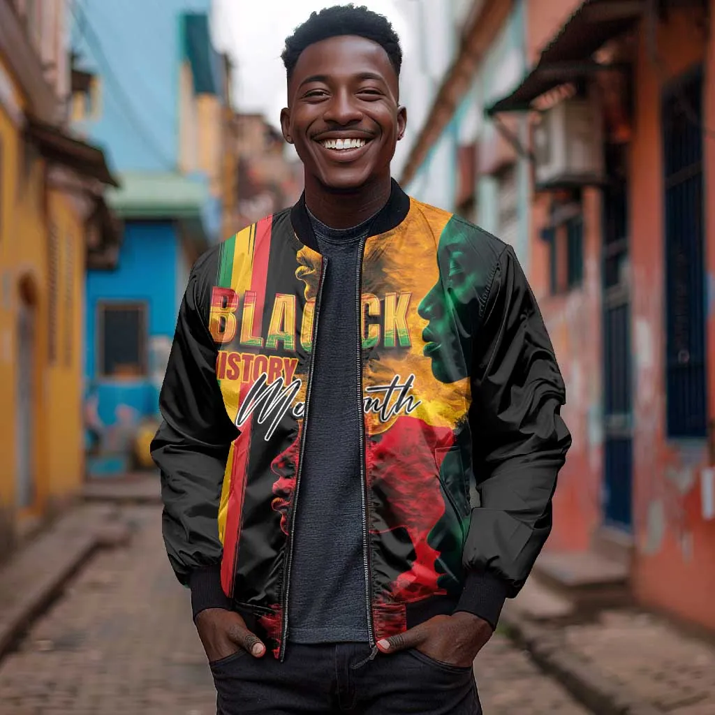 Afro - Black History Month Bomber Jacket Black Soul - I'm Black Every Month LT03