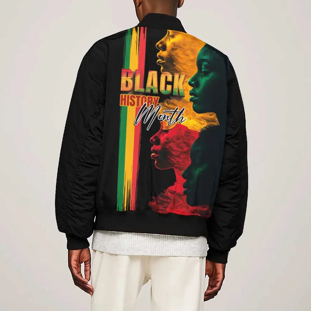 Afro - Black History Month Bomber Jacket Black Soul - I'm Black Every Month LT03