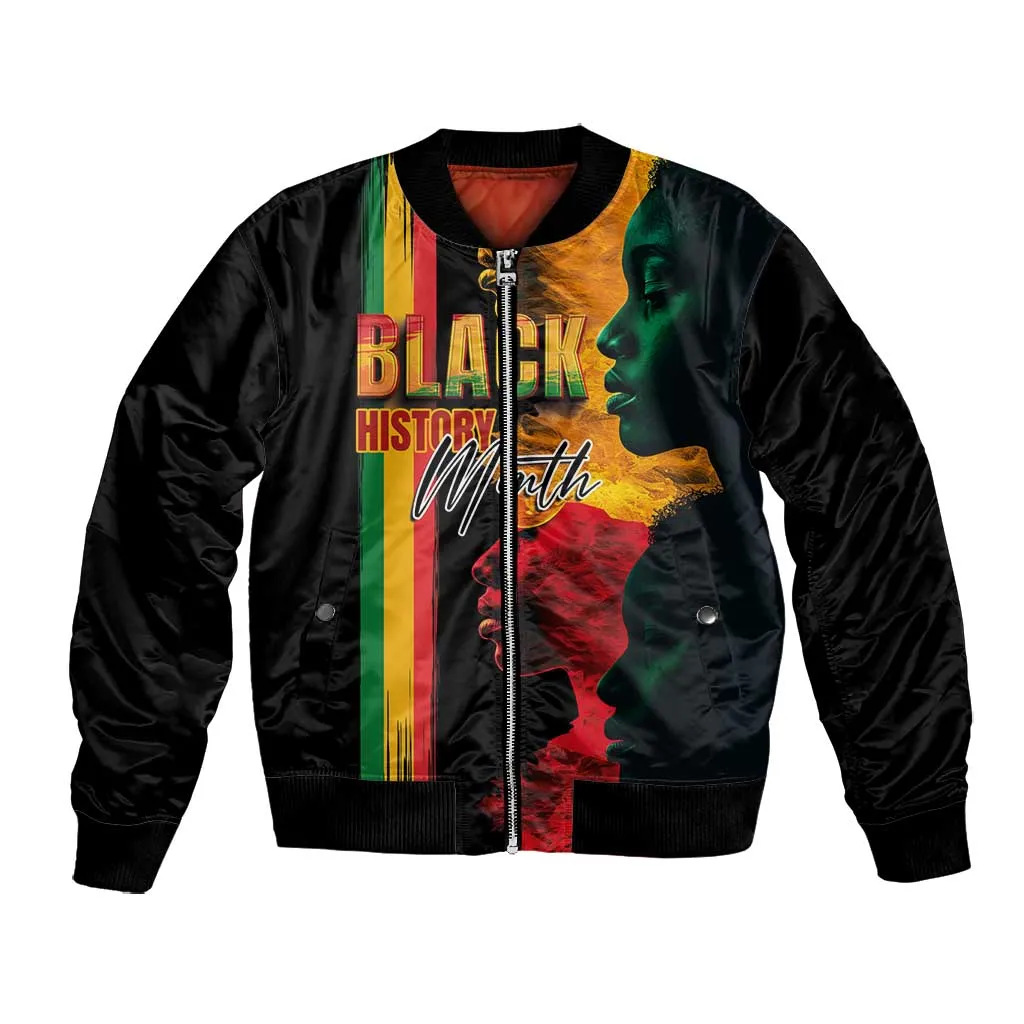 Afro - Black History Month Bomber Jacket Black Soul - I'm Black Every Month LT03
