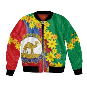 Afro Eritrea New Year Personalized Bomber Jacket Enkutatash Adey Abeba Flower Art LT9