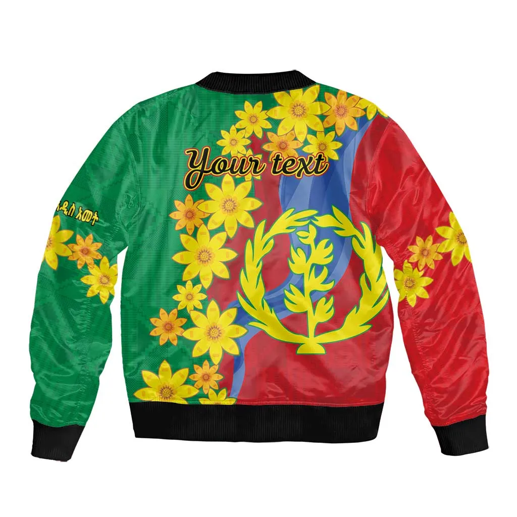 Afro Eritrea New Year Personalized Bomber Jacket Enkutatash Adey Abeba Flower Art LT9