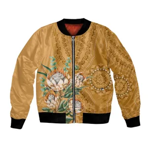 Afro King Proteas Dashiki Motif Bomber Jacket Gold Style LT9
