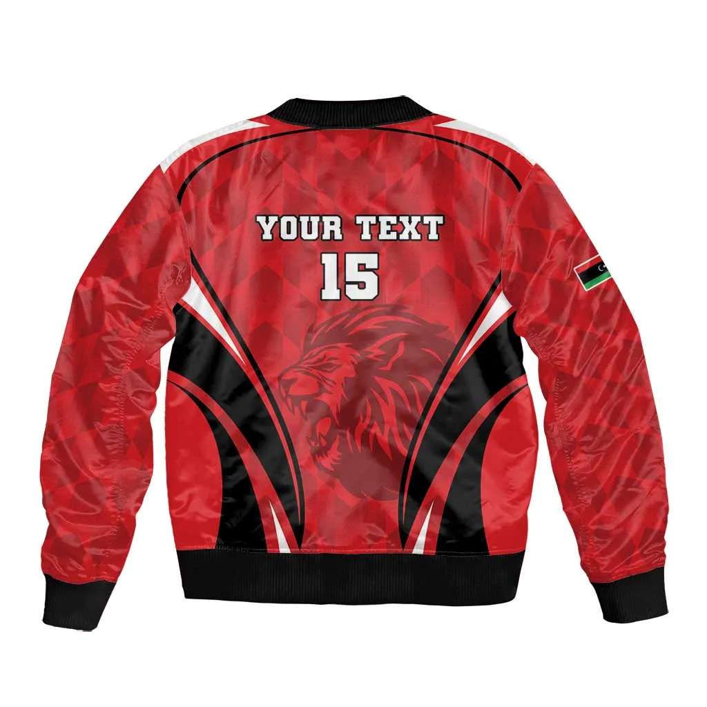 Afro Libya Football Custom Bomber Jacket Barbary Lion - Sporty Style LT15