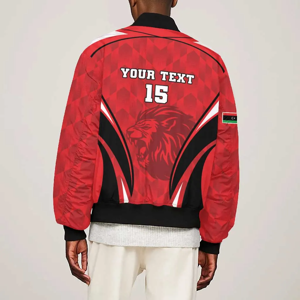 Afro Libya Football Custom Bomber Jacket Barbary Lion - Sporty Style LT15