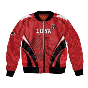 Afro Libya Football Custom Bomber Jacket Barbary Lion - Sporty Style LT15