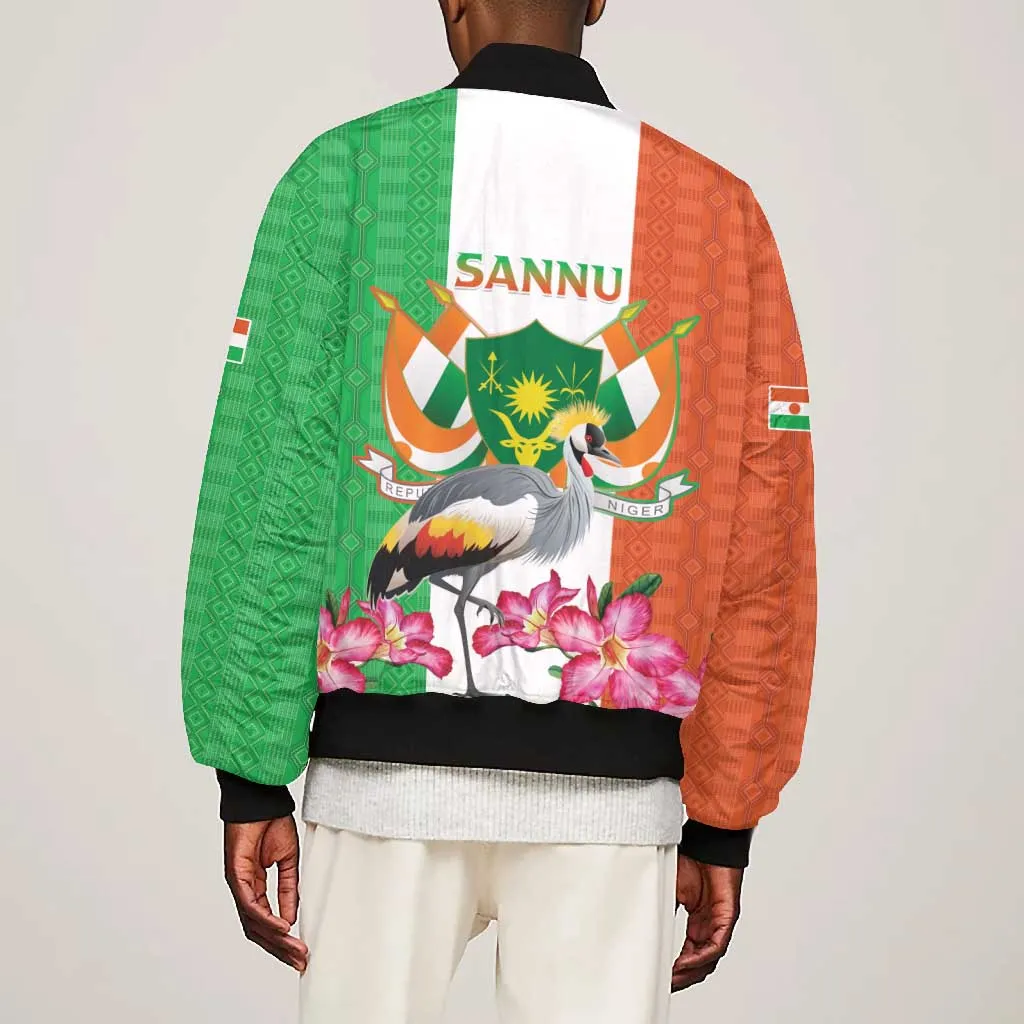 Afro Niger Sannu Bomber Jacket Coat Of Arms - African Pattern LT15