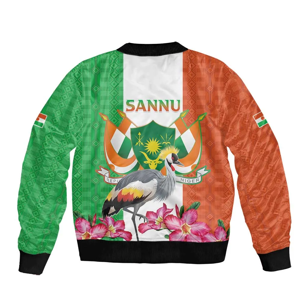 Afro Niger Sannu Bomber Jacket Coat Of Arms - African Pattern LT15