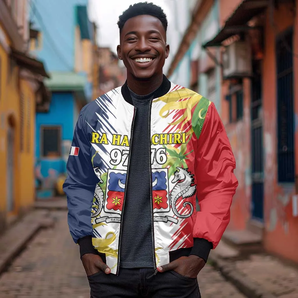 Afro Ra Hachiri 976 Bomber Jacket Coat Of Arms France Flag Style LT15