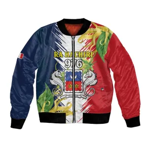 Afro Ra Hachiri 976 Bomber Jacket Coat Of Arms France Flag Style LT15
