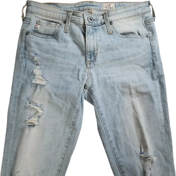 Ag Adriano Goldschmied The Legging Ankle Distressed Light Wash Size 26