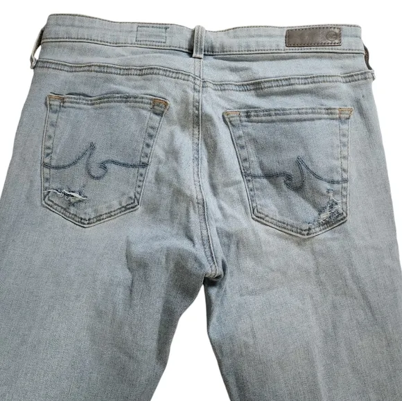 Ag Adriano Goldschmied The Legging Ankle Distressed Light Wash Size 26