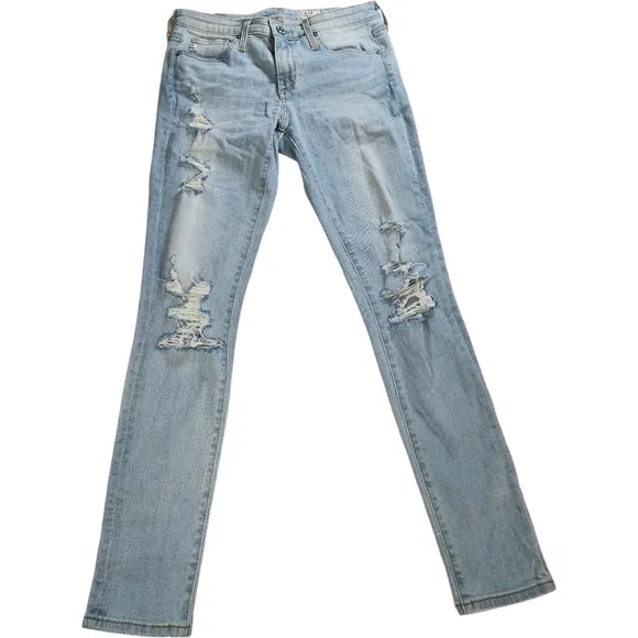 Ag Adriano Goldschmied The Legging Ankle Distressed Light Wash Size 26