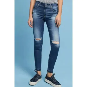 AG Farrah High-Rise Skinny Ankle Jeans size 28 R Distressed