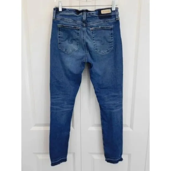 AG Farrah High-Rise Skinny Ankle Jeans size 28 R Distressed