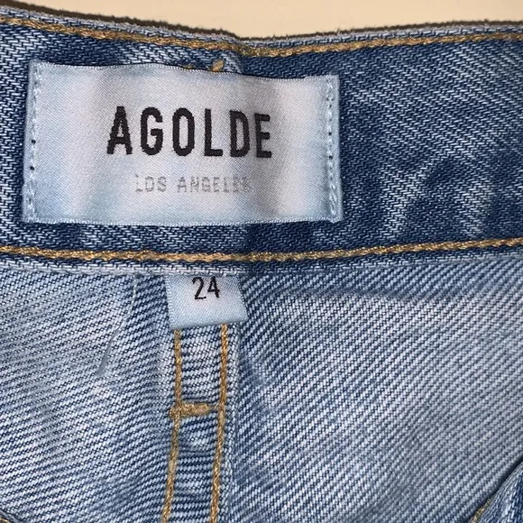 AGOLDE 90’s Jeans Distressed Light Wash Straight Legs High Rise Grungy Boho 24