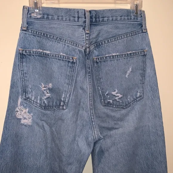 AGOLDE 90’s Jeans Distressed Light Wash Straight Legs High Rise Grungy Boho 24